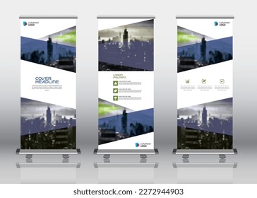 new Roll up banner stand design. Vector.