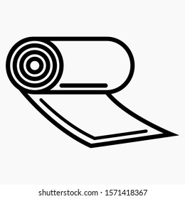 New roll icon, mat, rug, carpet or paper roll icon of anything.  Commercial line vector icon for websites and mobile minimalistic flat design.