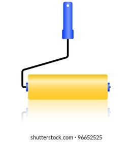 The new roller for painting. Vector illustration.