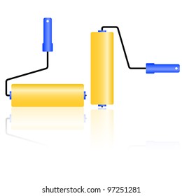 The new roller for painting. Vector illustration. Rasterized version also available in portfolio.