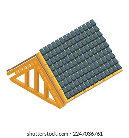 New roof house icon isometric vector. Repair construction. Drain exterior