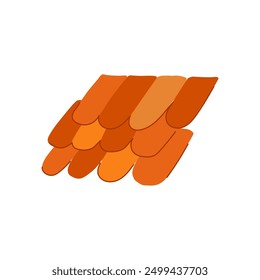 new roof tile cartoon. building ceramic, residential exterior, top brick new roof tile sign. isolated symbol vector illustration