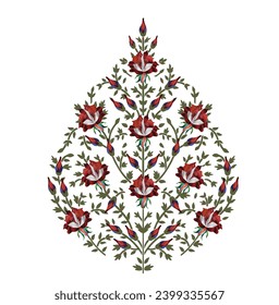 new rose inlay work vector art 