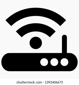 New router modem icon vector design template isolated minimal single flat linear icon for application and info-graphic. Commercial line vector icon for websites and mobile minimalistic flat design.