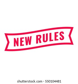 New rules. Ribbon icon. Flat vector illustration on white background.