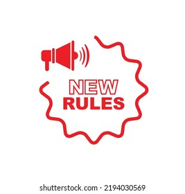 new rules sign on white background