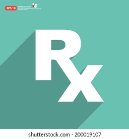 New Rx medical and medicine sign vector
