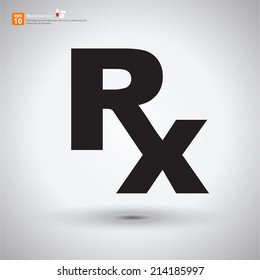 New Rx medical medicine sign vector
