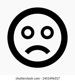 New sad smiley icon. New bad feedback sign. Vector icon.