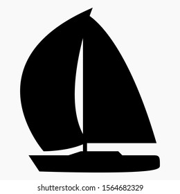 New sailboat line icon. Commercial line vector icon for websites and mobile minimalistic flat design.