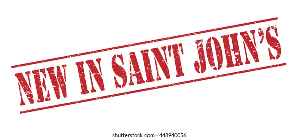 new in saint john's vector stamp on white background