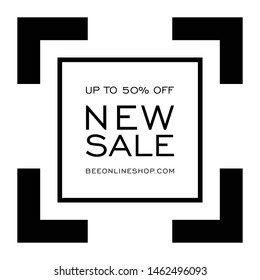 New Sale Banner, 50% off on Isolated Background