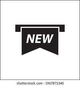 New. Sale banner layout design. Vector web icon. Black sign isolated on white background. Banner, poster for rekama discounts, big promotions. Low price, product quality, trade promotion, store rating