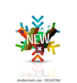 New sale tag, badge for Christmas and New Year. Vector illustration