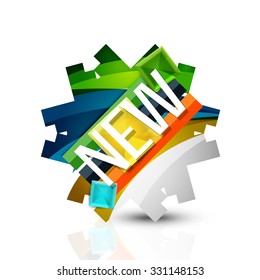 New sale tag, badge for Christmas and New Year. Vector illustration