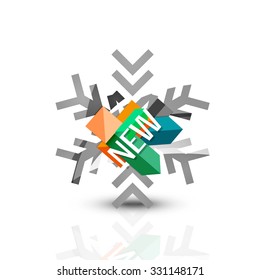New sale tag, badge for Christmas and New Year. Vector illustration