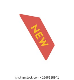 New sale tag and label. Red label new vector. Special shopping offer badge, product sticker.