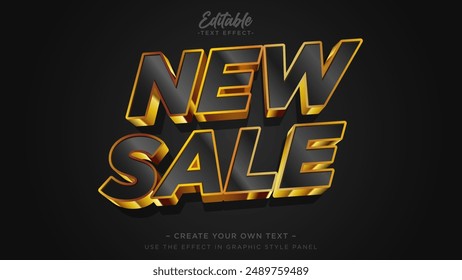 New sale text headline for banner. Gold text style