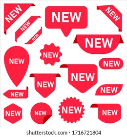 Nuevo conjunto de etiquetas de ventas. Señales y etiquetas vectoriales