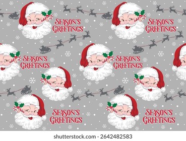 New Santa Claus Christmas seamless wallpaper 2026