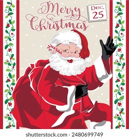  New Santa's greeting card poster wallpaper seamless