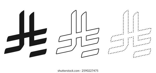 New Saudi Riyal Logo set vector illustration