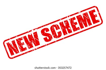 NEW SCHEME red stamp text on white