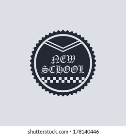 new school emblem badge label