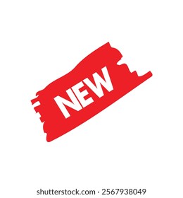 New Scratched Grunge Stamp. Brush style new red banner design on white background. Vector illustration