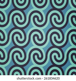 new seamless pattern with abstract, spiral waves. vector, blue background design