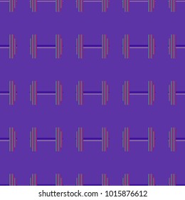 New seamless pattern with sport dumbbells or barbells for original colorfull backdrop.