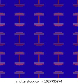 New seamless pattern with sport dumbbells or barbells for original colorfull backdrop.