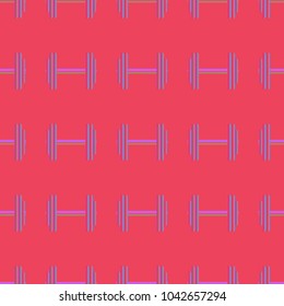 New seamless pattern with sport dumbbells or barbells for original colorfull backdrop.