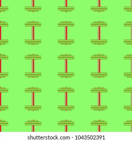New seamless pattern with sport dumbbells or barbells for original colorfull backdrop.
