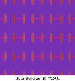 New seamless pattern with sport dumbbells or barbells for original colorfull backdrop.
