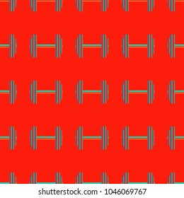 New seamless pattern with sport dumbbells or barbells for original colorfull backdrop.