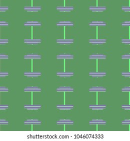 New seamless pattern with sport dumbbells or barbells for original colorfull backdrop.