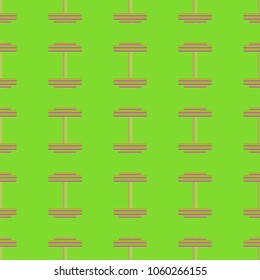 New seamless pattern with sport dumbbells or barbells for original colorful backdrop.