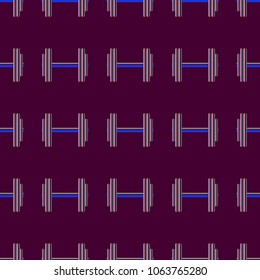 New seamless pattern with sport dumbbells or barbells for original colorfull backdrop.
