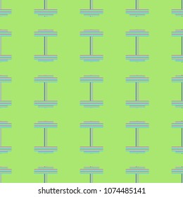 New seamless pattern with sport dumbbells or barbells for original colorfull backdrop.