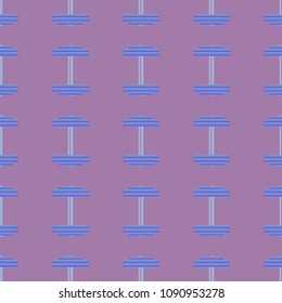 New seamless pattern with sport dumbbells or barbells for original colorfull backdrop.