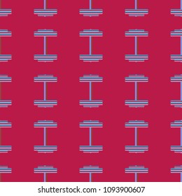 New seamless pattern with sport dumbbells or barbells for original colorfull backdrop.