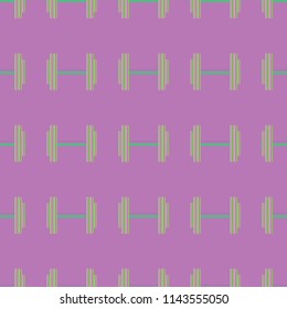 New seamless pattern with sport dumbbells or barbells for original colorfull backdrop.