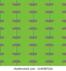 New seamless pattern with sport dumbbells or barbells for original colorfull backdrop.