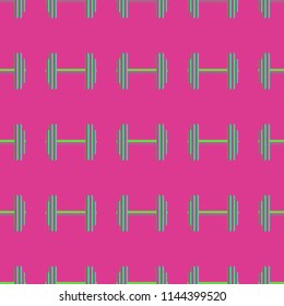 New seamless pattern with sport dumbbells or barbells for original colorfull backdrop.