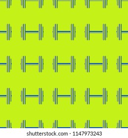 New seamless pattern with sport dumbbells or barbells for original colorfull backdrop.