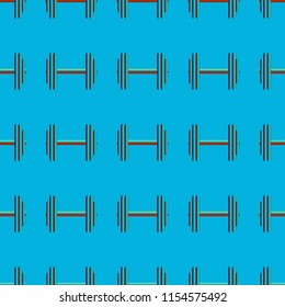 New seamless pattern with sport dumbbells or barbells for original colorfull backdrop.