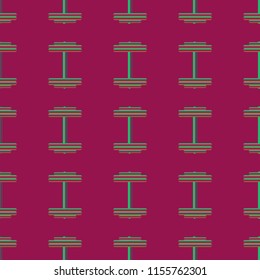 New seamless pattern with sport dumbbells or barbells for original colorful backdrop.