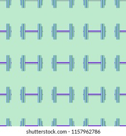 New seamless pattern with sport dumbbells or barbells for original colorfull backdrop.