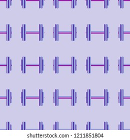 New seamless pattern with sport dumbbells or barbells for original colorfull backdrop.